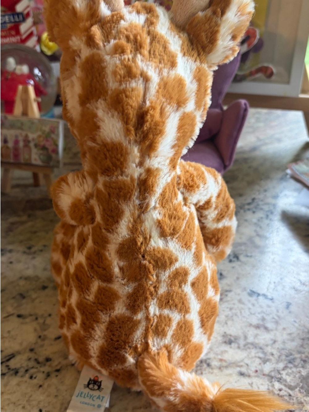 Jellycat Authentic Bashful Giraffe Plush w/Blue Gift Bag  Stuffed Animal NWT - Picture 8 of 12
